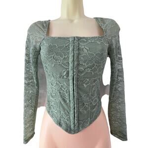 Madden Girl- Green Lace Corset Top Size XS